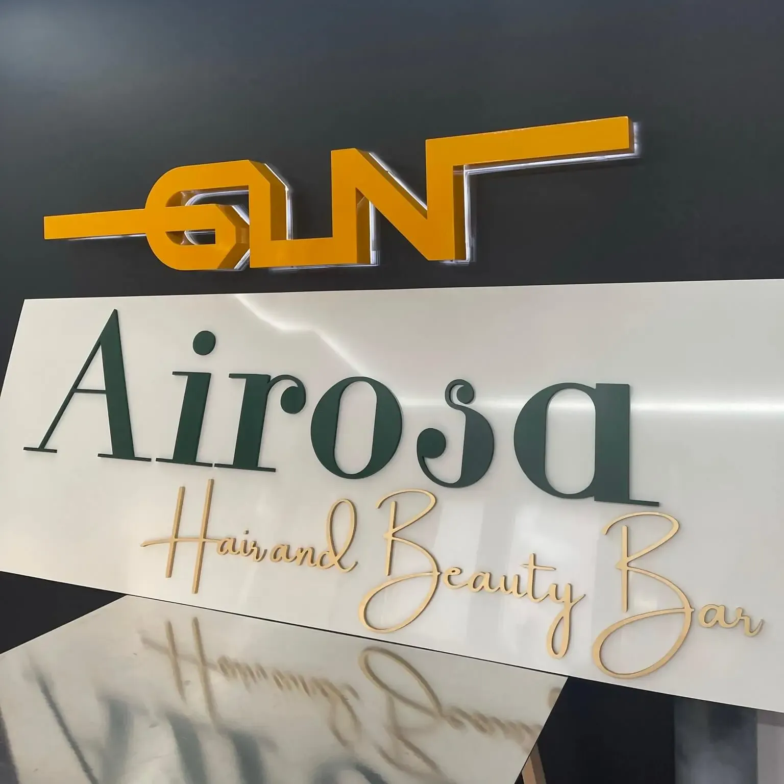 Placa em Dibond com letras em 3D